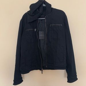 |NWT| John Varvatos Hooded Jean Jacket, Black